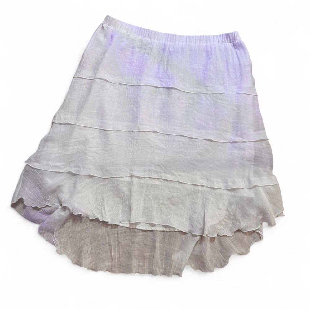 y2k Iz-byer Women's White Tiered Skirt